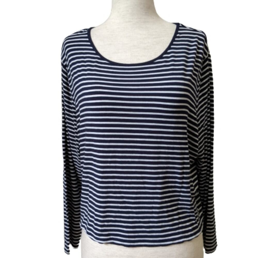 Vince Camuto Long Sleeve Loose Fit Crop Tee XL